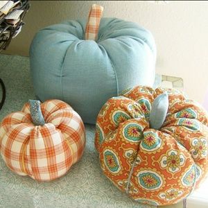 Hand made fabric pumpkins